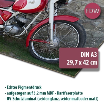 Pigmentdruck auf MDF im Format A3